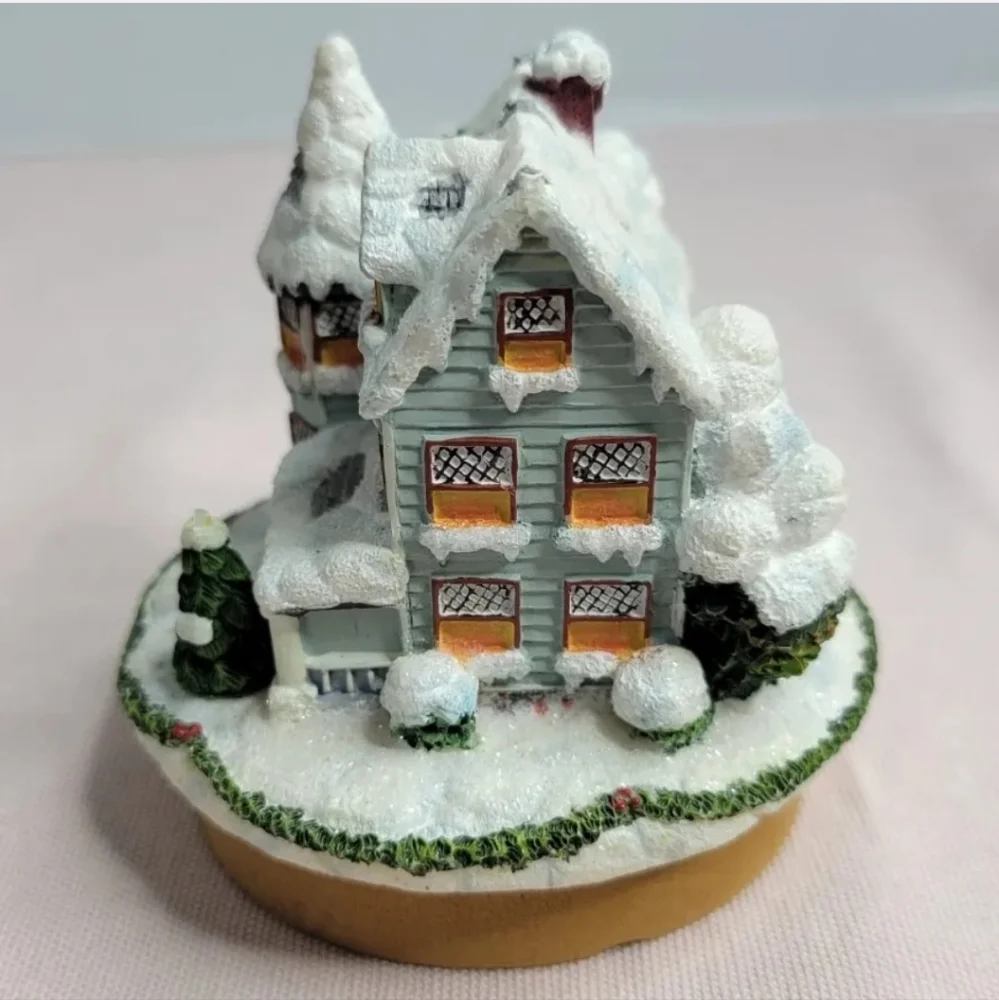 Our America Candle Topper Victorian Winter Home White Christmas Decor C-2